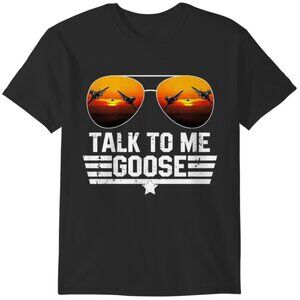 Top Gun Talk To Me Goose Shirt Jet Fighter Sunglasses Vintage Movie Fan Tee 96